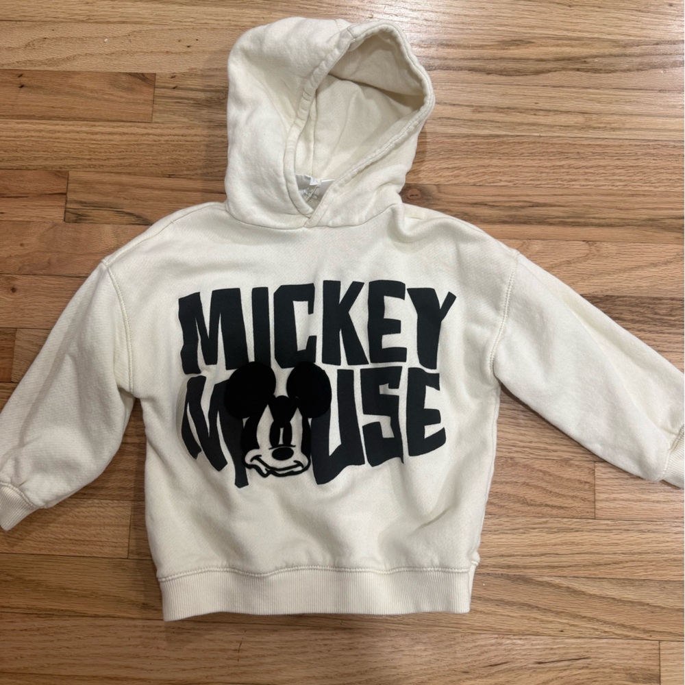 Zara Mickey Mouse Cream Hoodie Sweatshirt for Kids